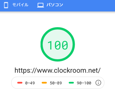 [画像] PageSpeed Insights 結果(パソコン)